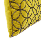 Almofada BELLUS 35x50 Veludo Amarelo Mostarda com Missangas