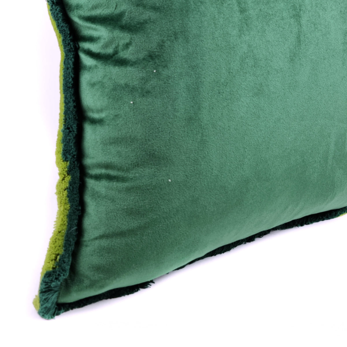 Almofada BELLUS 45x45 Veludo 2 Tons de Verde com Franja