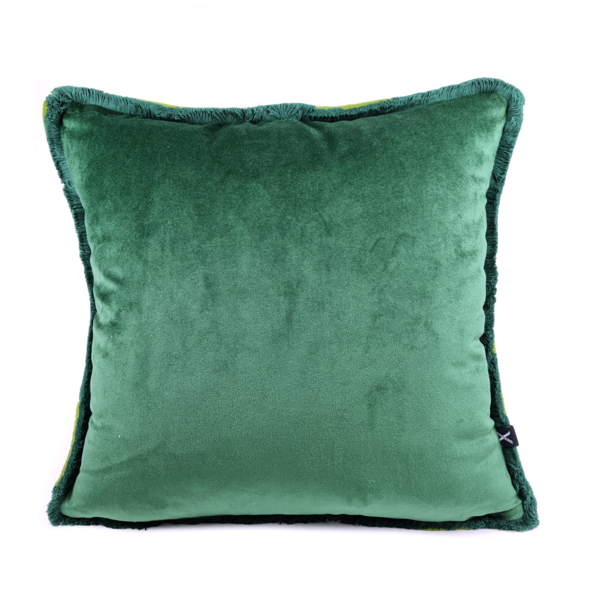 Almofada BELLUS 45x45 Veludo 2 Tons de Verde com Franja