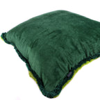 BELLUS 45x45 Velvet Cushion in 2 Shades of Green with Fringe