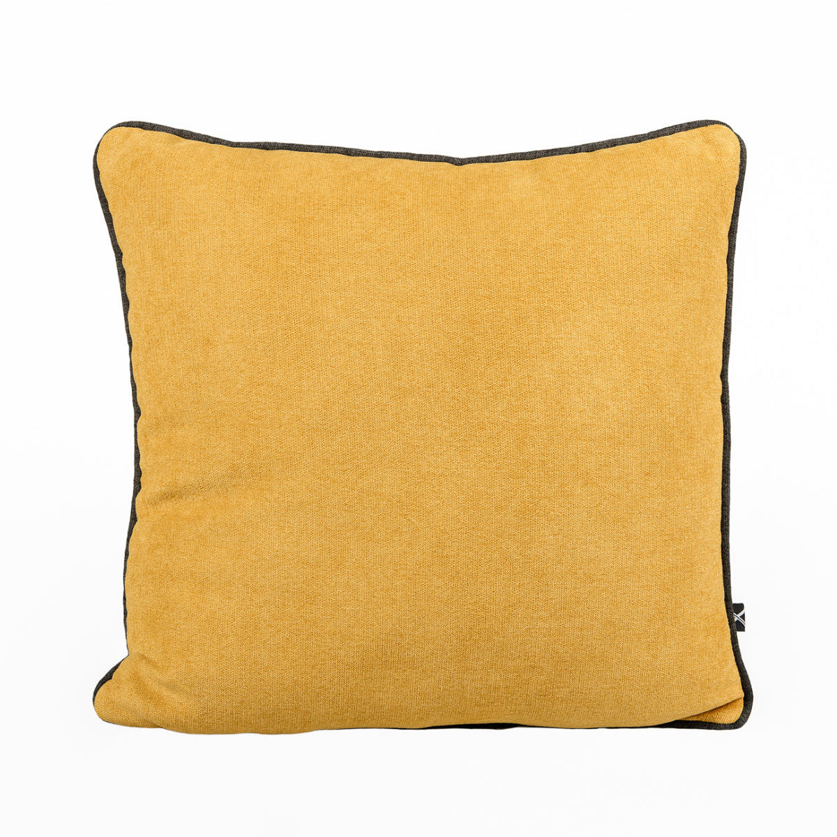 Almofada BELLUS 45x45 Veludo Amarelo Mostarda com Vivo Preto