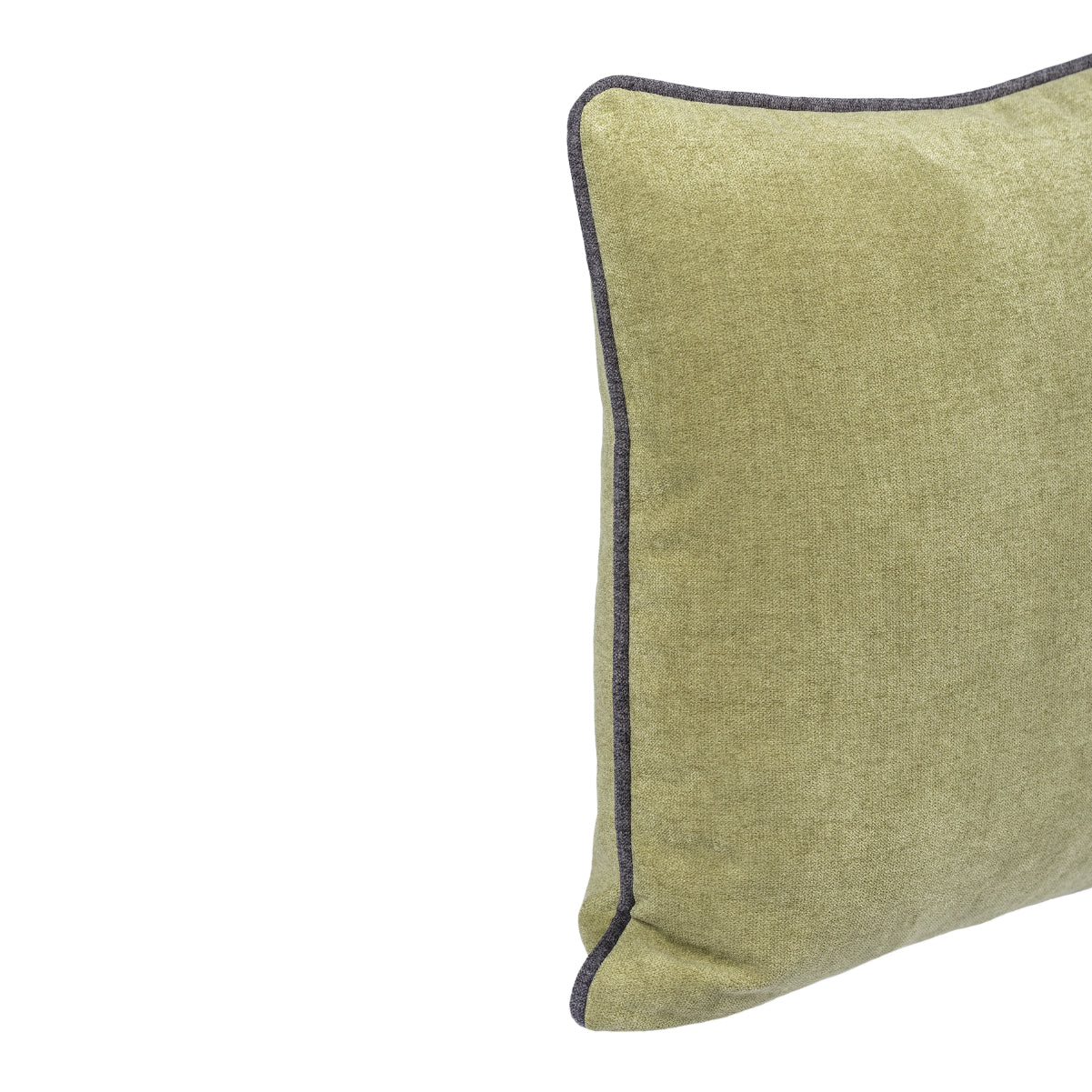 BELLUS Cushion 45x45 Moss Green Velvet with Black Piping