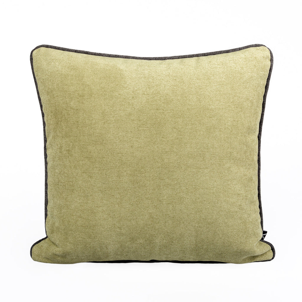 BELLUS Cushion 45x45 Moss Green Velvet with Black Piping