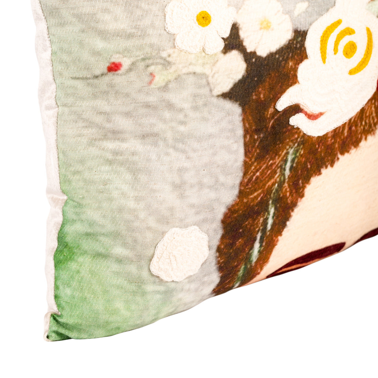 Almofada DINJA 37x65 Frida Kahlo com Flores Bordadas e Céu