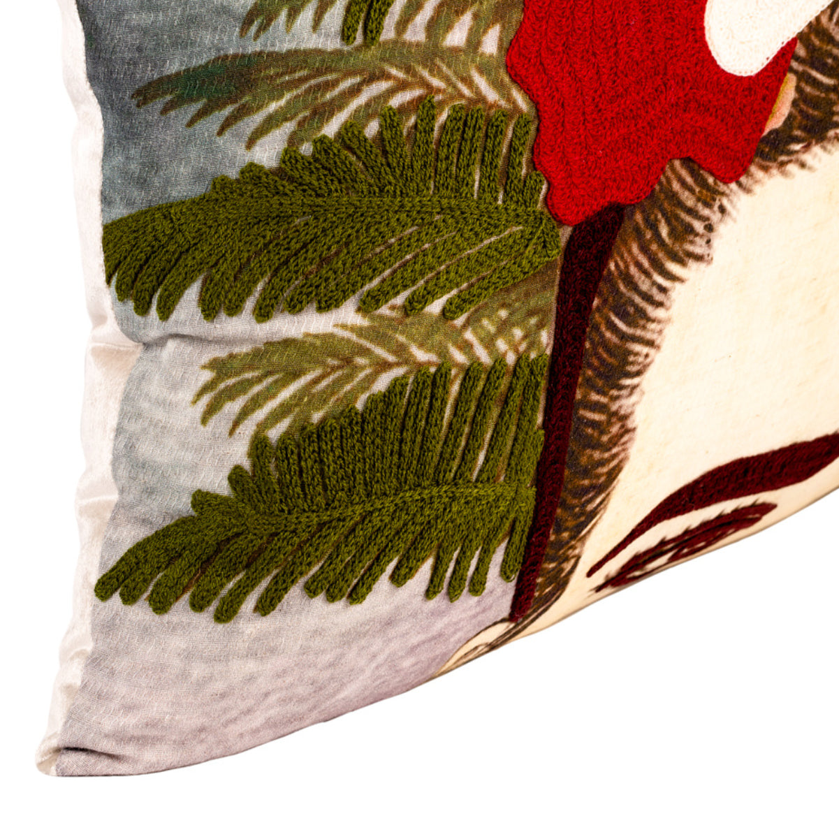 Almofada DINJA 37x65 Frida Kahlo com Folhas Bordadas