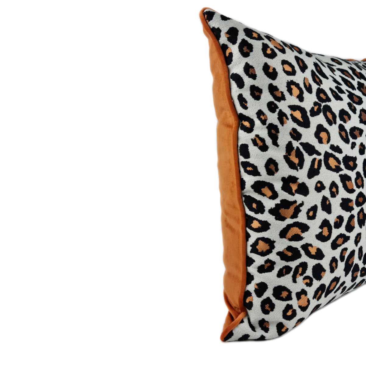 Almofada DINJA 45x45 Leopardo com verso Veludo Laranja