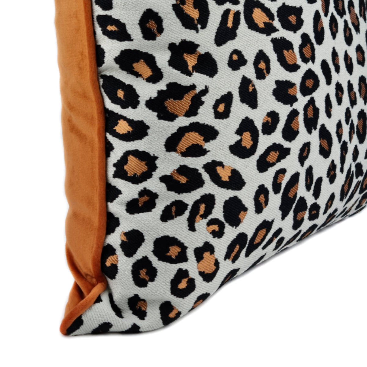 Almofada DINJA 45x45 Leopardo com verso Veludo Laranja