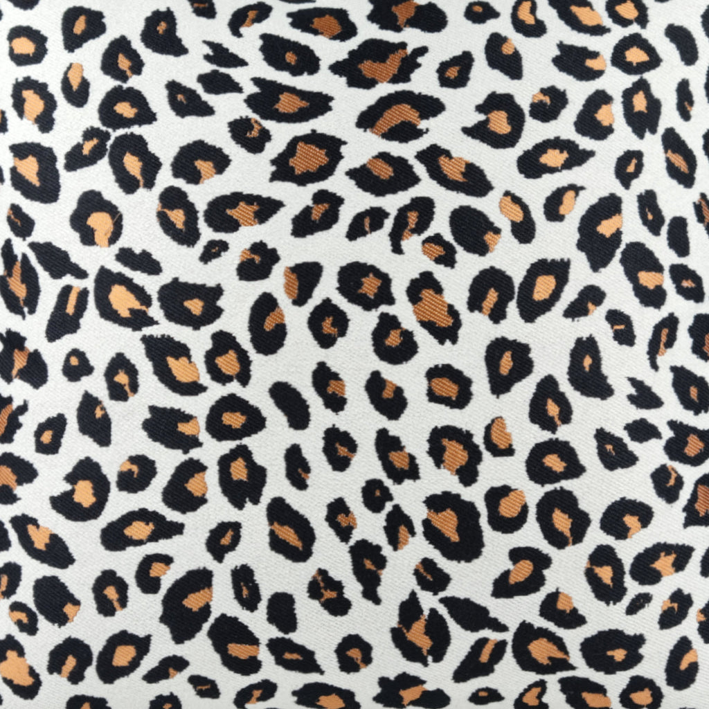 DINJA 45x45 Leopard Print Cushion with Orange Velvet Back