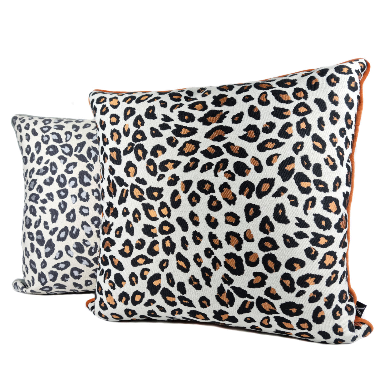 Almofada DINJA 45x45 Leopardo com verso Veludo Laranja