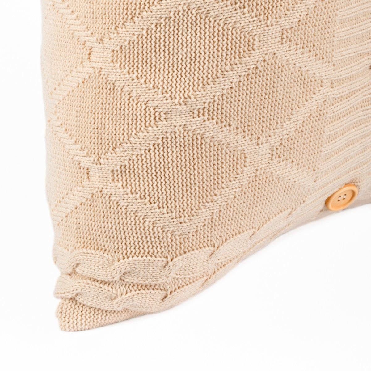 Almofada DINJA 45x45 Malha Bege - KUXIN // Home Fashion