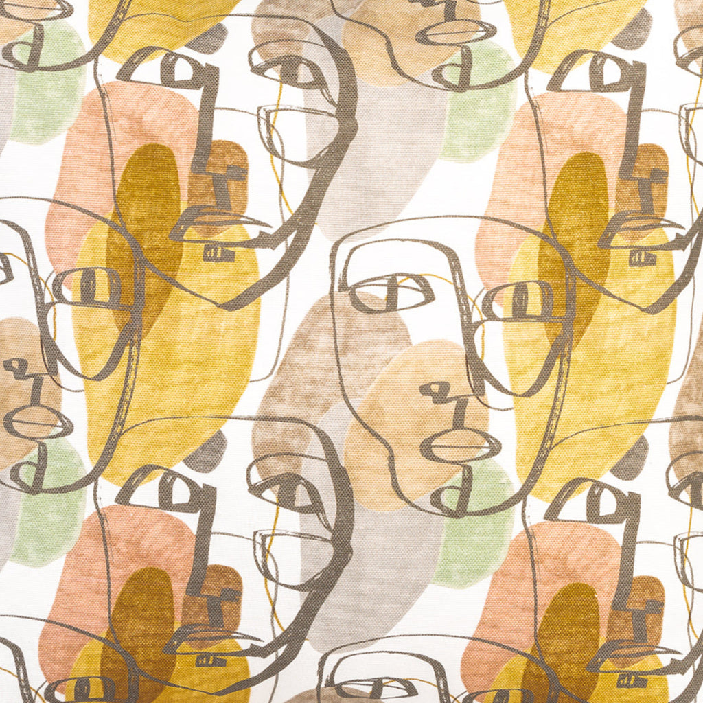 DINJA 50x50 Cushion with Face Design and Beige Velvet Back