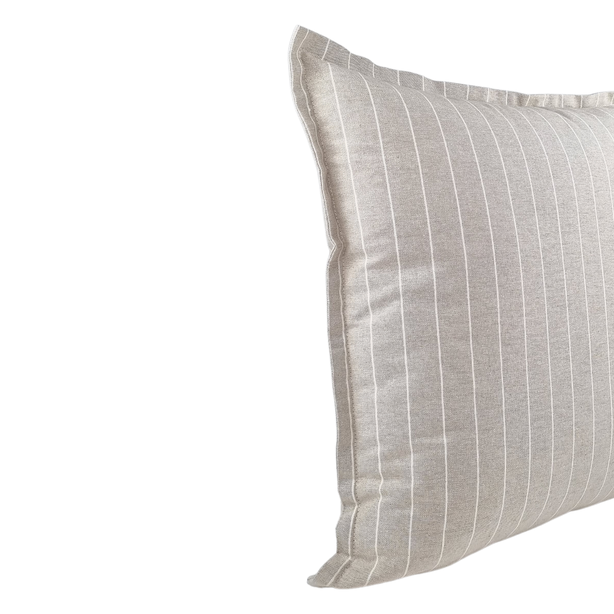 Almofada DINJA 50x50 Linho Bege com risca Cru e rebordo