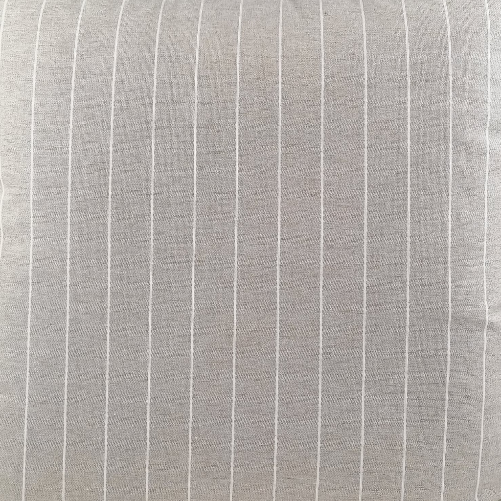 DINJA 50x50 Beige Linen Cushion with Raw Stripe and Border 