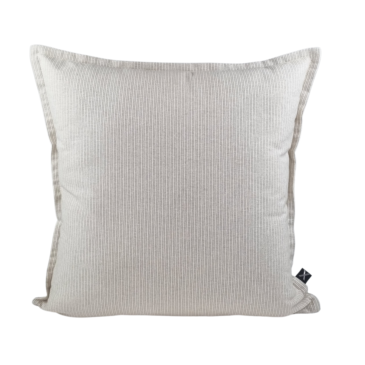 Almofada DINJA 50x50 Linho Bege com risca fina Cru e rebordo