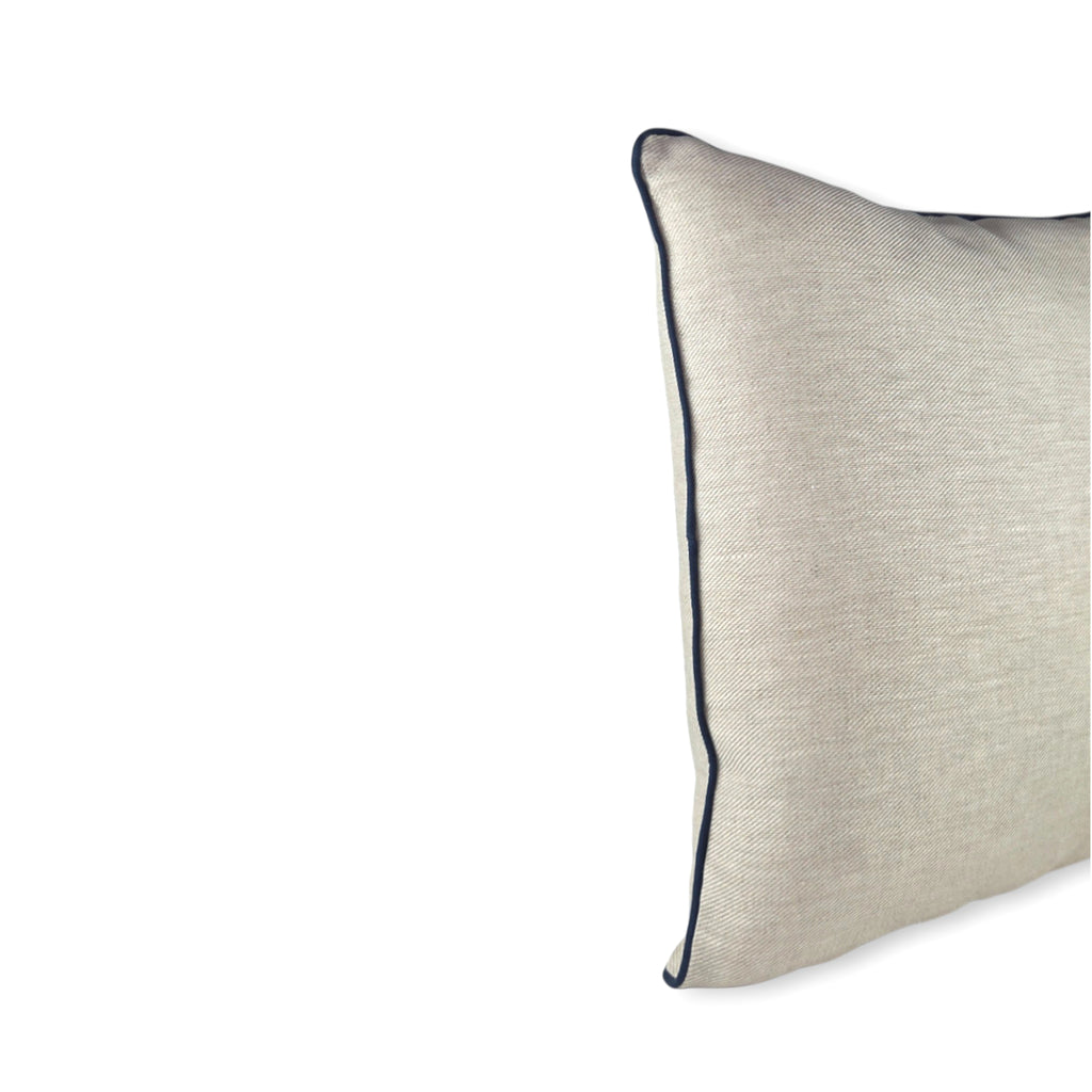 Almofada DINJA 50x50 Linho com vivo Azul escuro