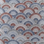 Almofada MUDELL 45x45 Padrão Geométrico Santiago com Verso Veludo Azul