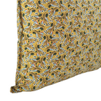 Cushion FJURI 45x45 Mustard Yellow Cotton with Leaves