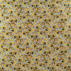 Cushion FJURI 45x45 Mustard Yellow Cotton with Leaves