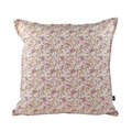 Cushion FJURI 45x45 Cotton White and Pink with Leaves