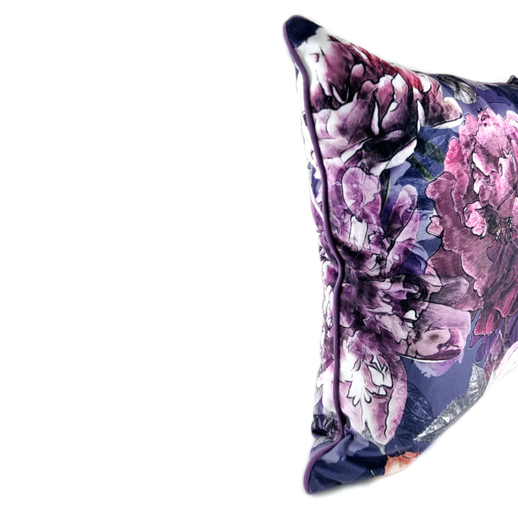 Almofada FJURI 45x45 Floral Roxo e Azul com Vivo