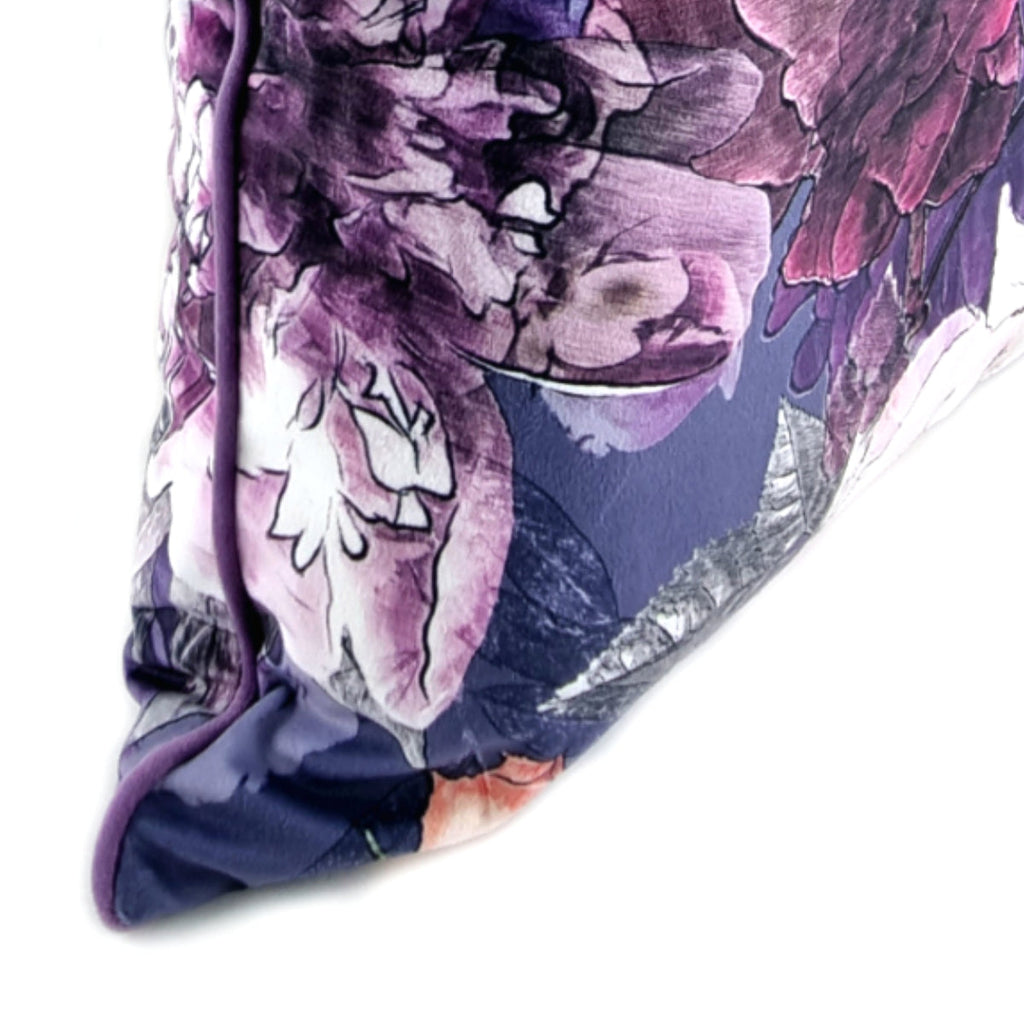 Almofada FJURI 45x45 Floral Roxo e Azul com Vivo