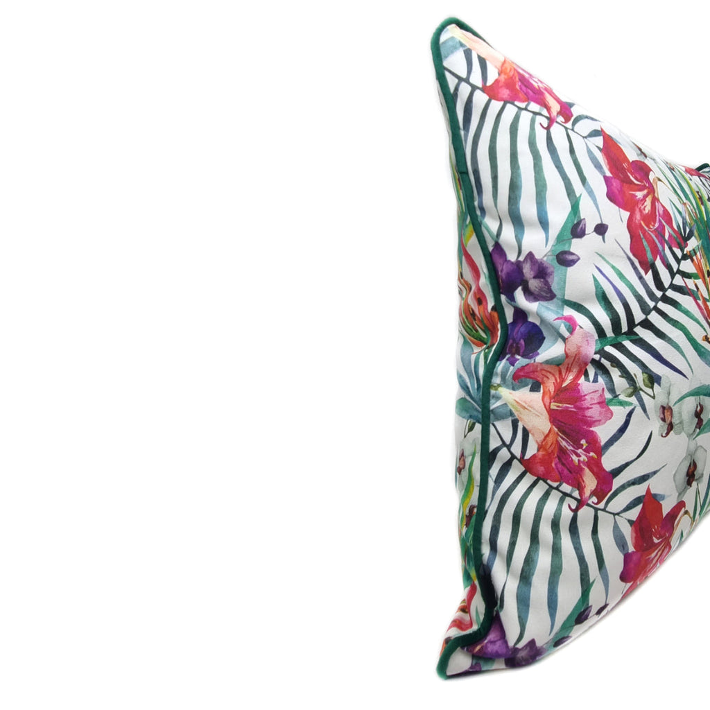 FJURI Cushion 45x45 Palm Leaves with Flowers