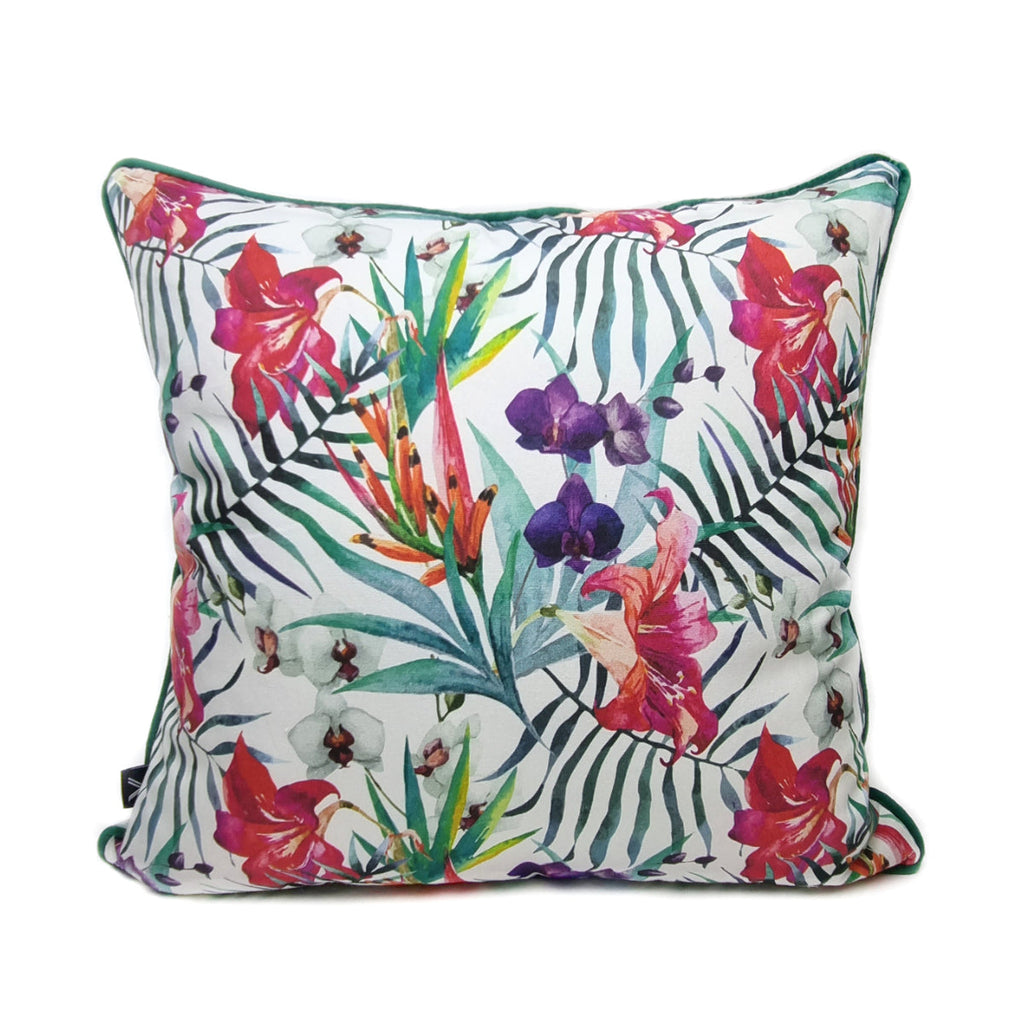 FJURI Cushion 45x45 Palm Leaves with Flowers