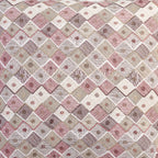 Almofada MUDELL 45x45 Padrão Geométrico Bege Castanho Cinza com Verso Veludo Castanho