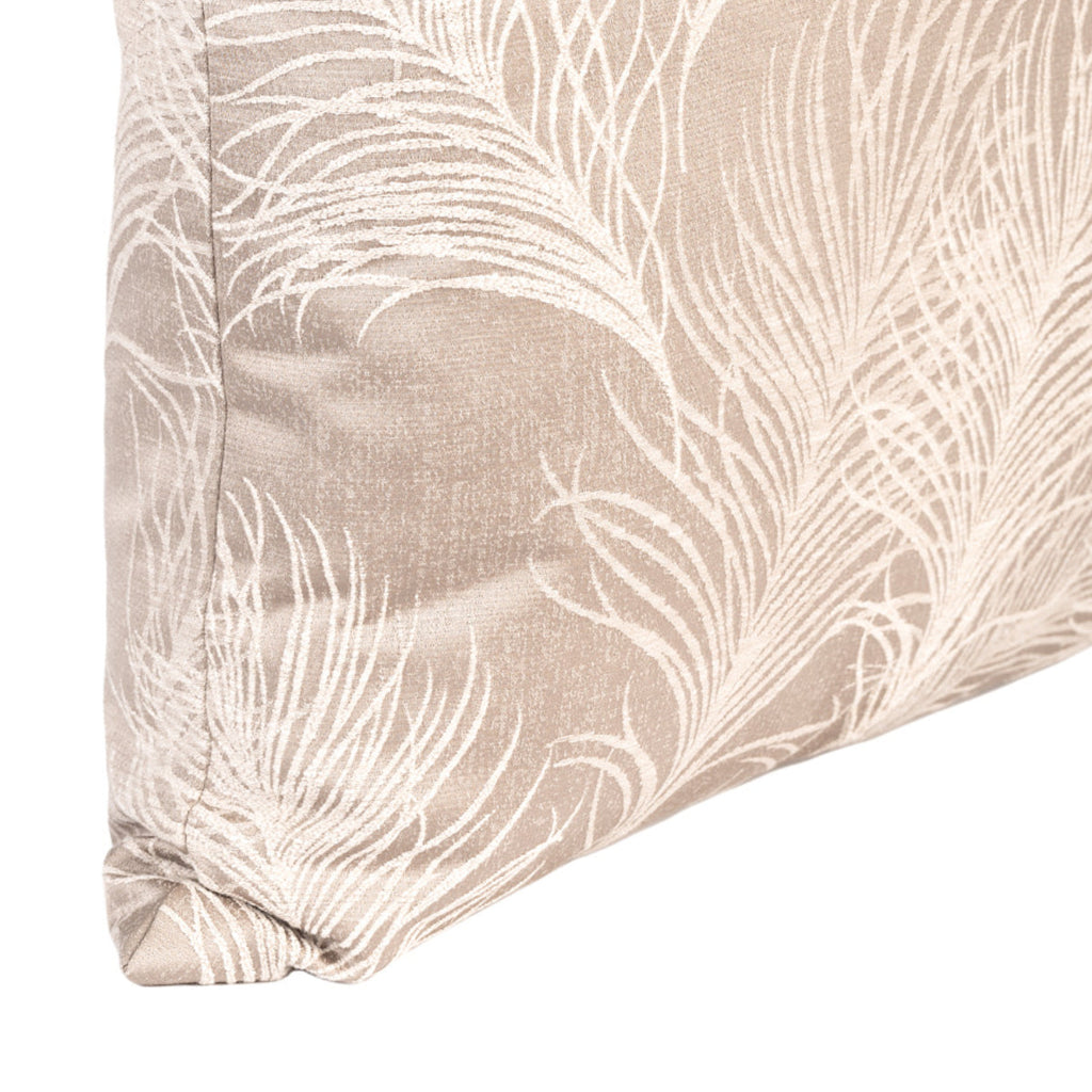 Almofada FJURI 55x55 Acetinada Folhas Bege