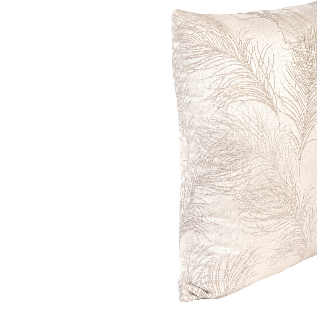 FJURI 55x55 Satin Cushion with Gray Leaves