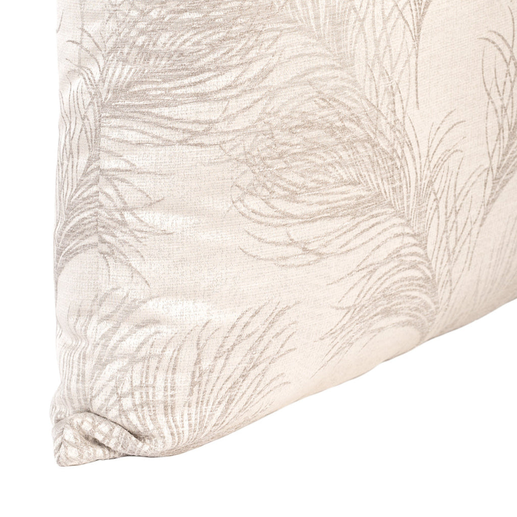 FJURI 55x55 Satin Cushion with Gray Leaves