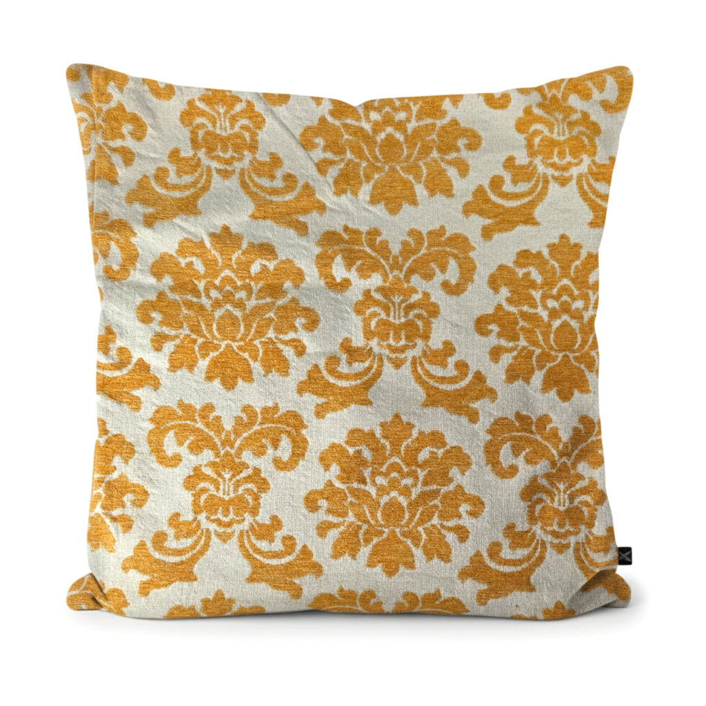Almofada FJURI 60x60 Algodão com Flor de Lis em Amarelo mostarda