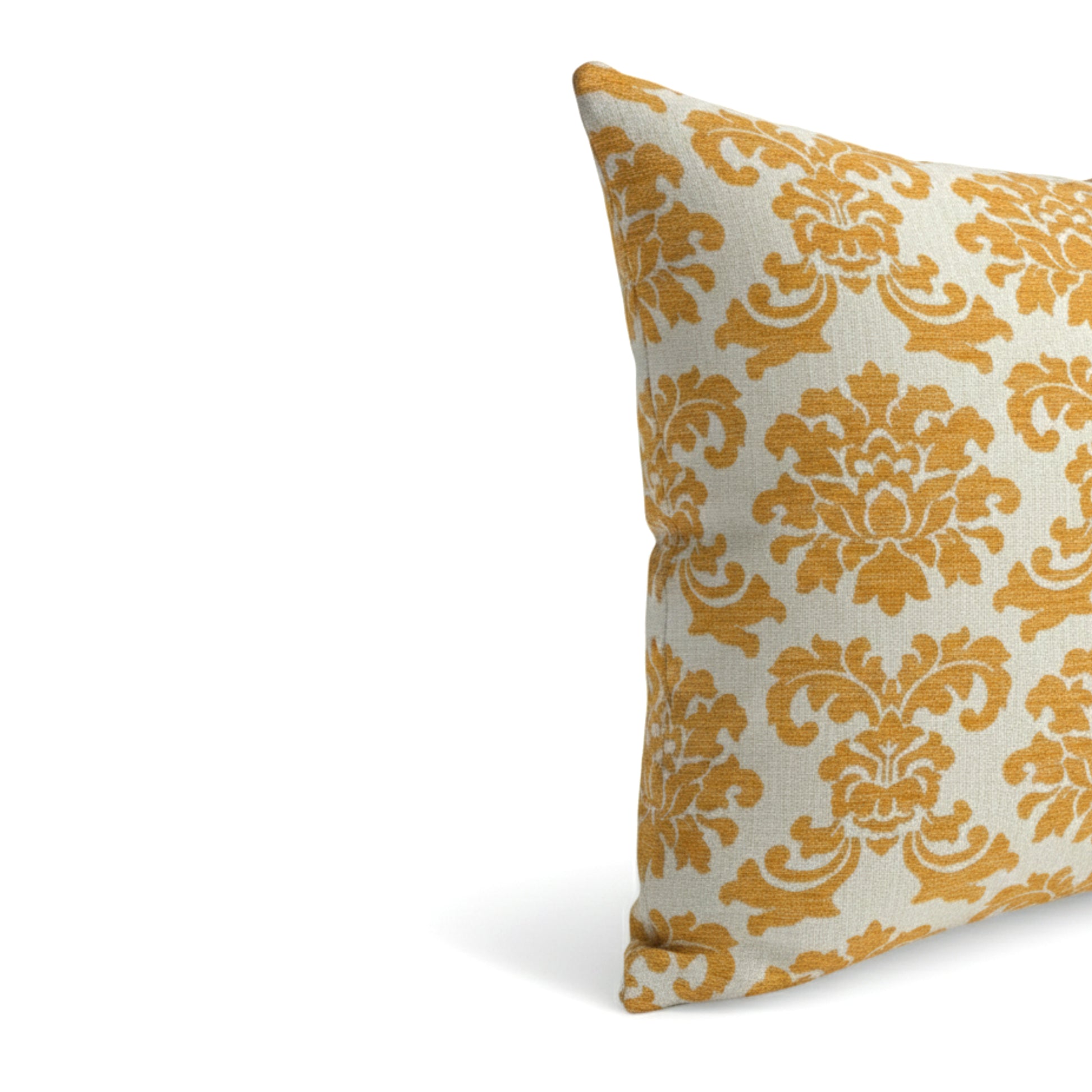 Almofada FJURI 60x60 Algodão com Flor de Lis em Amarelo mostarda