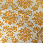 Cushion FJURI 60x60 Cotton with Fleur-de-lis in Mustard Yellow