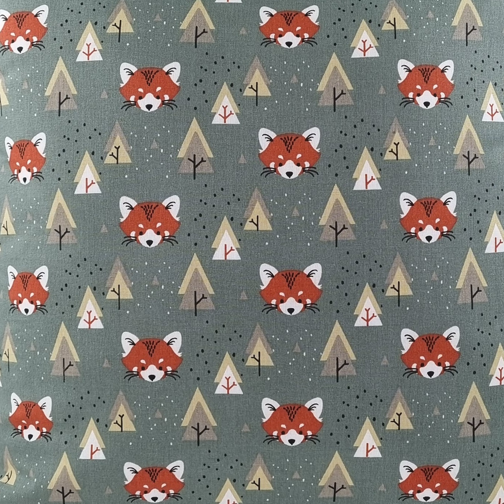GIBBI Cushion 45x45 Green with Fox and Trees