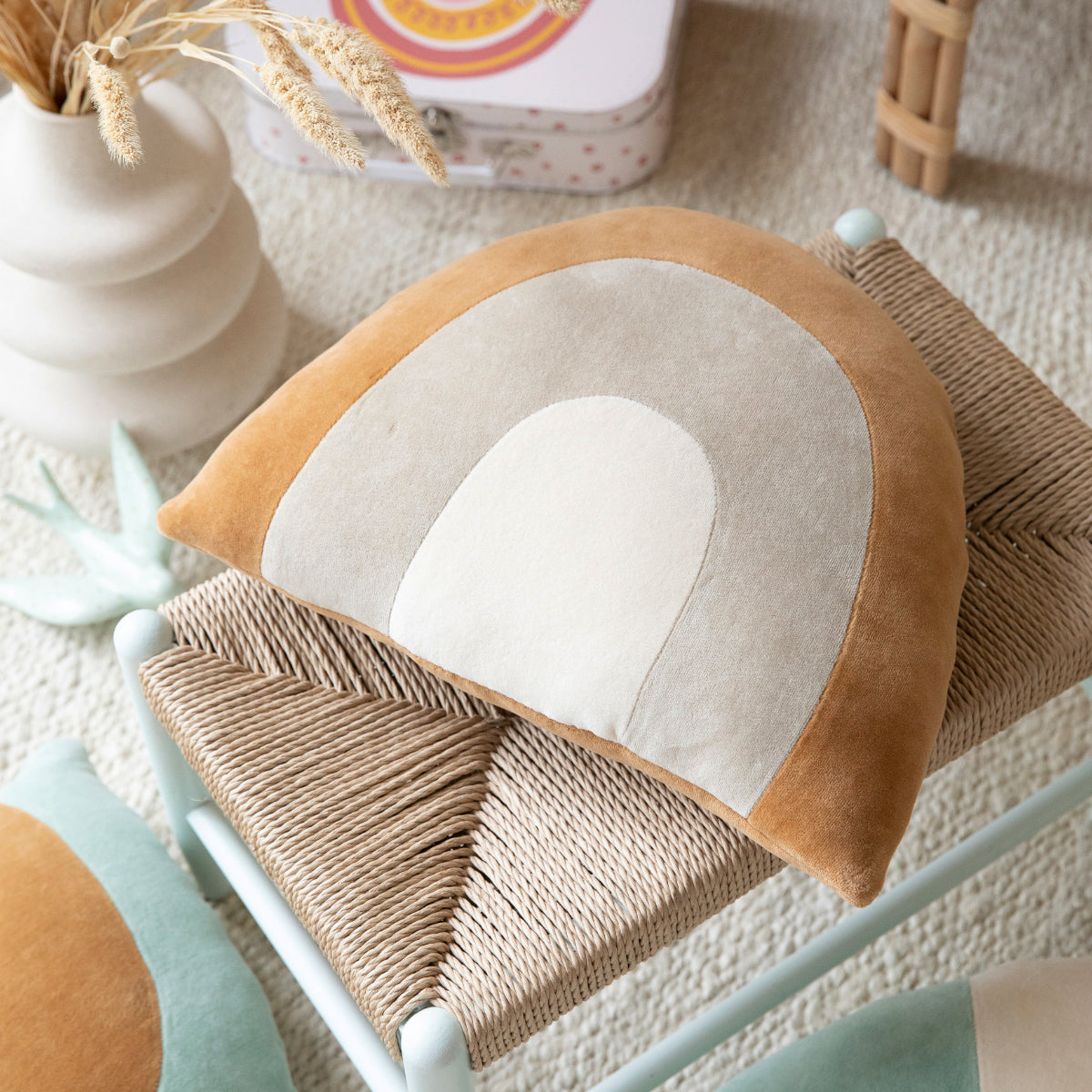 Almofada para Criança GIBBI Arco Íris Castanho Caramelo