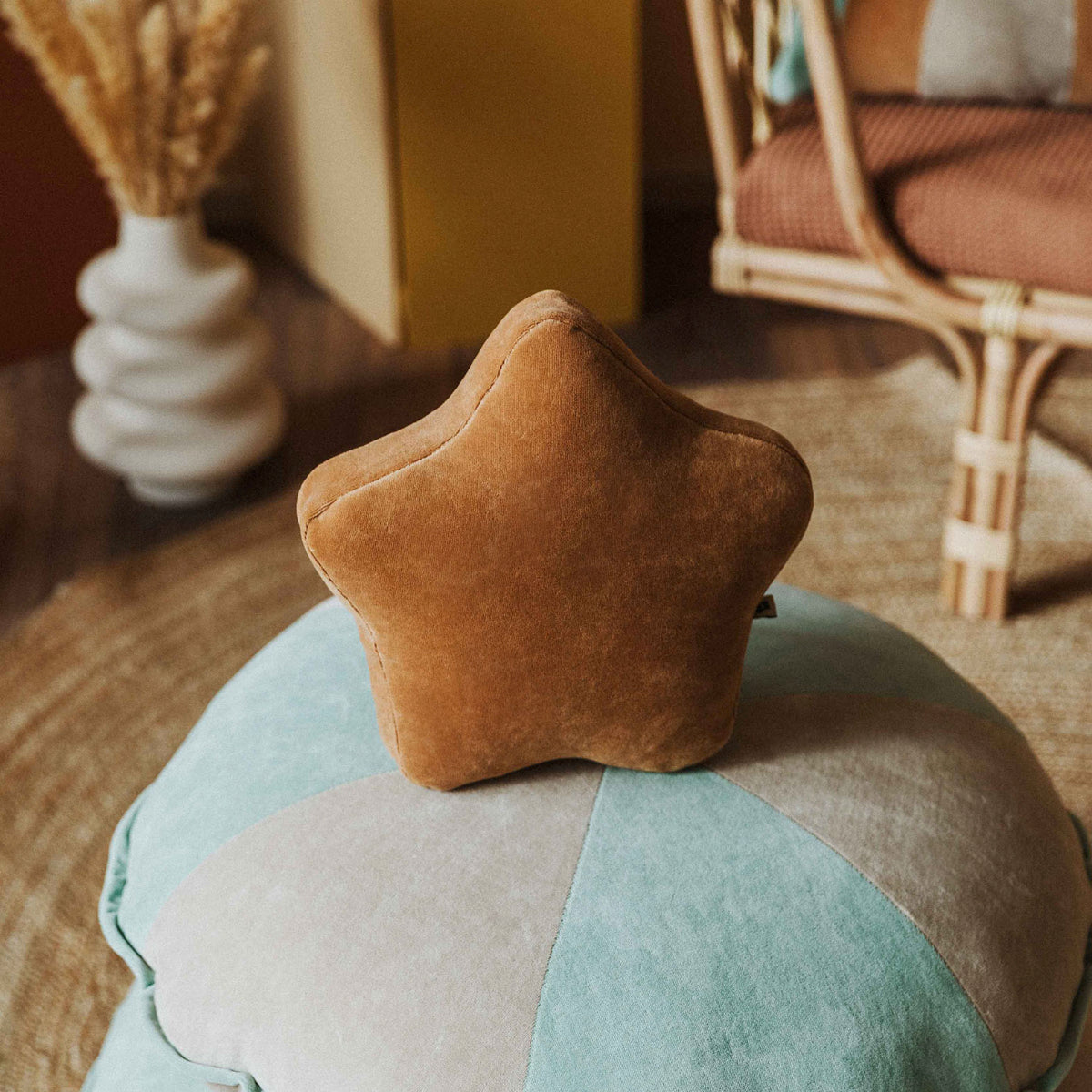 Cushion GIBBI Children's Star Brown Caramel