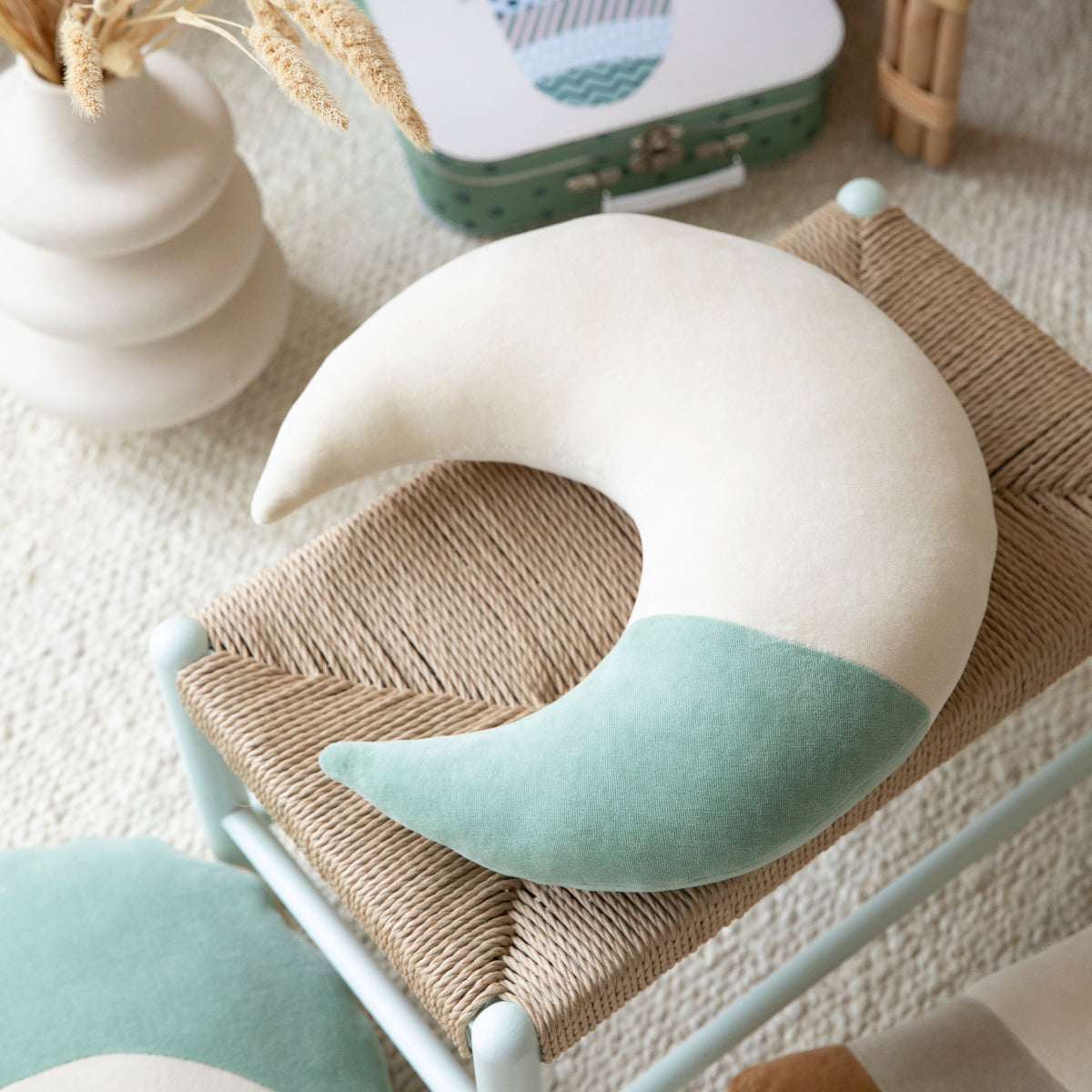 Almofada para Criança GIBBI Lua Verde Água