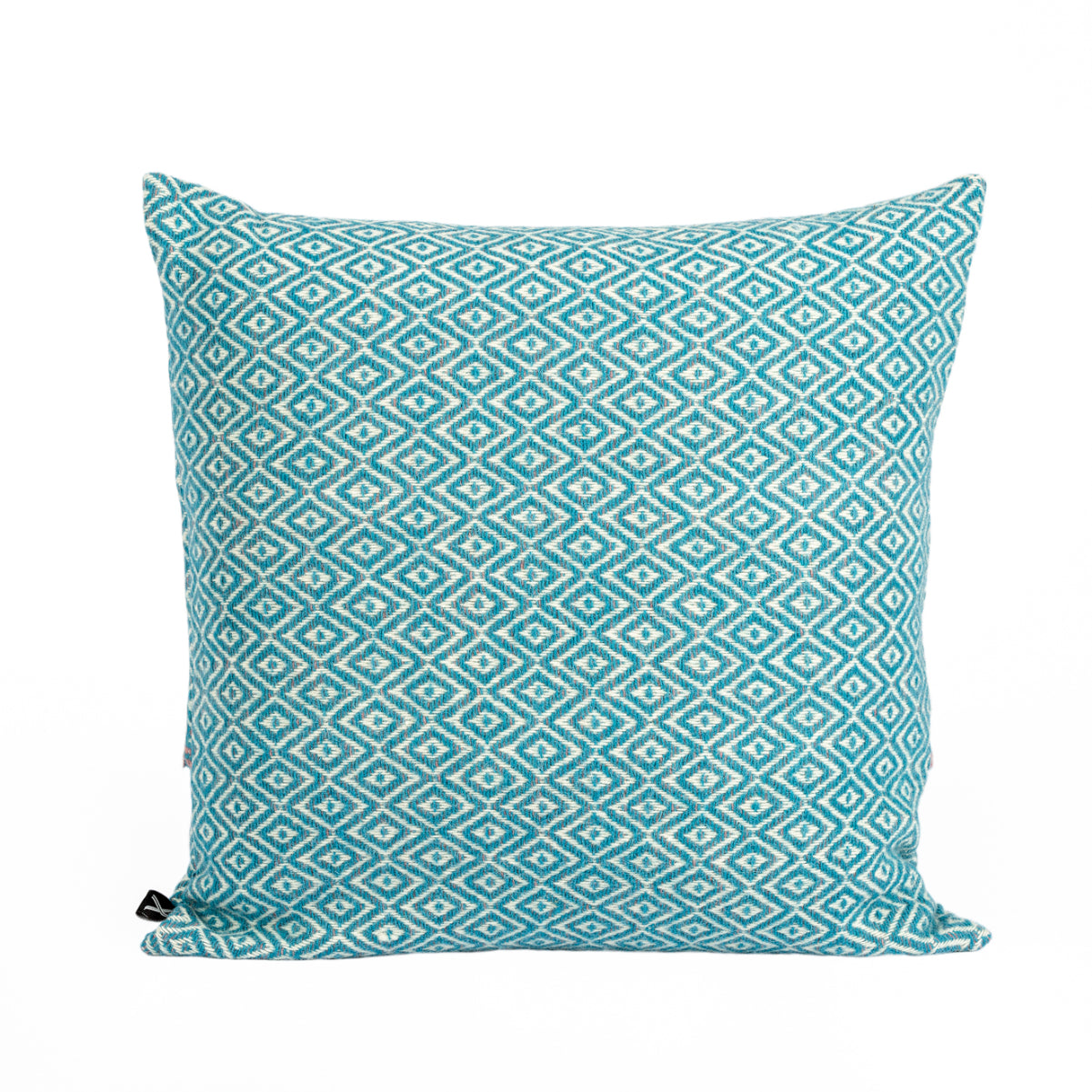 Almofada HEMMEK 45x45 Lã Azul em padrão diamante