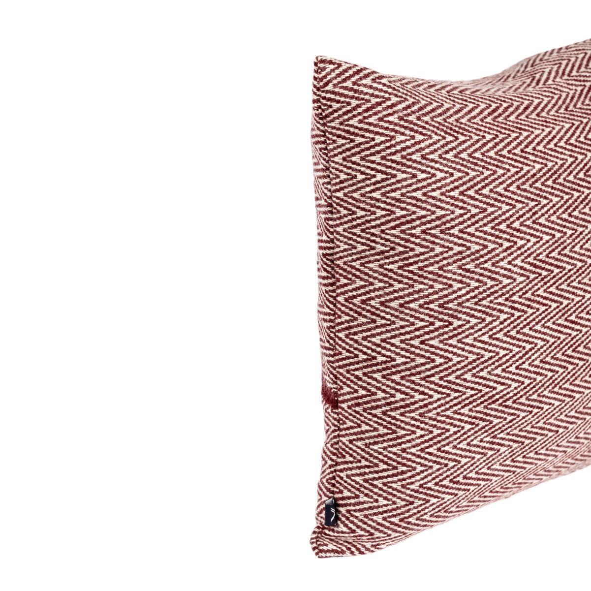 HEMMEK 45x45 Wool Cushion Burgundy in Herringbone Pattern