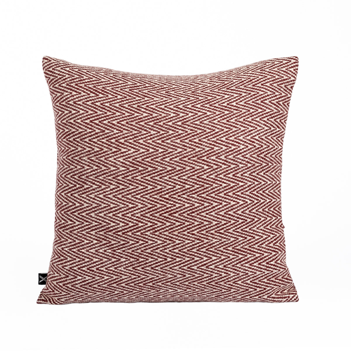 HEMMEK 45x45 Wool Cushion Burgundy in Herringbone Pattern
