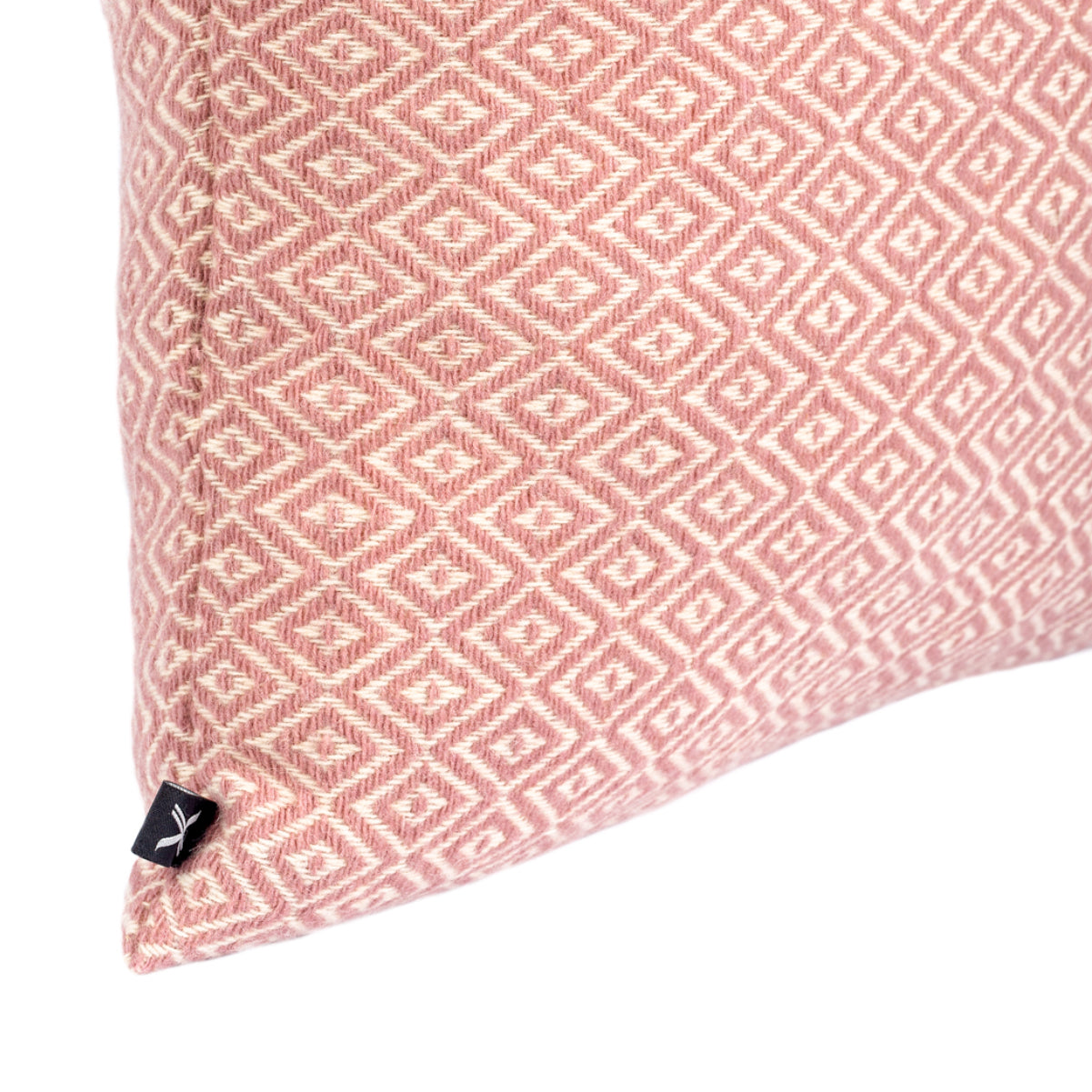 Almofada HEMMEK 45x45 Lã Rosa em padrão diamante