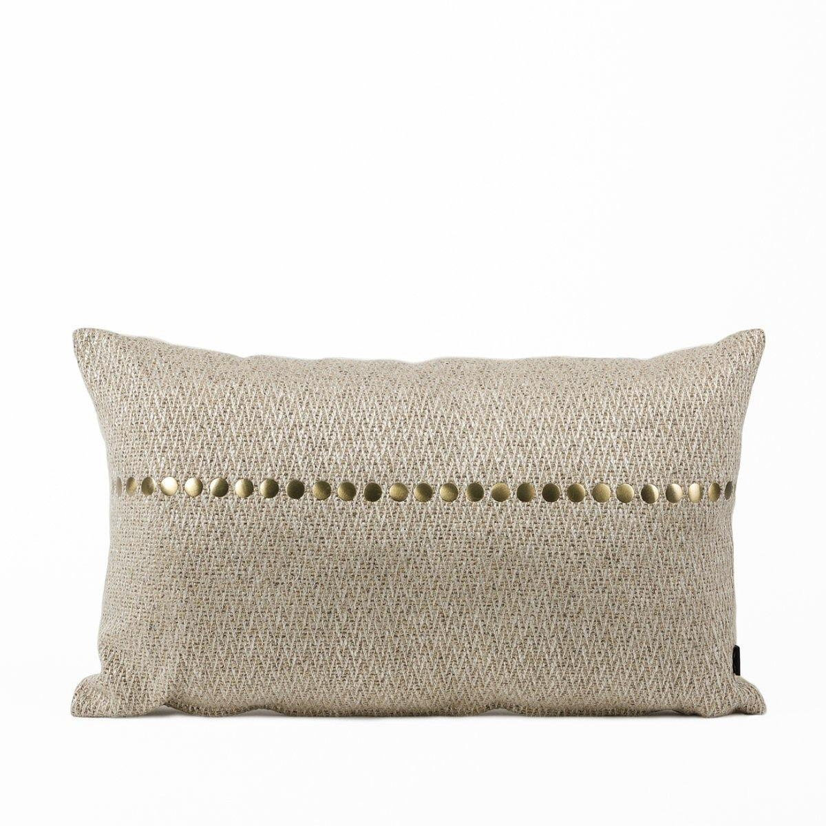 Almofada JIDDI 38x58 Castanho com Taxas Douradas - KUXIN // Home Fashion