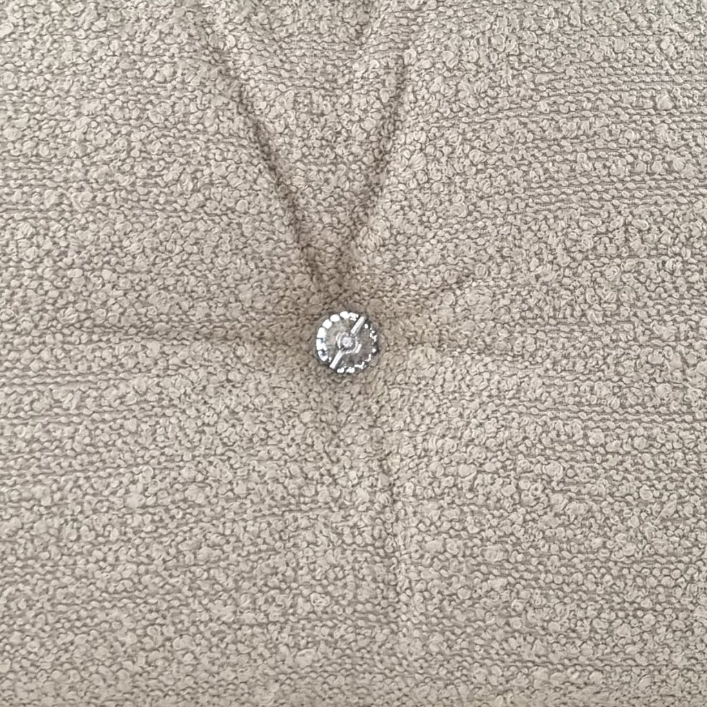 JIDDI 40x60 Beige Linen Cushion with Crystal Button