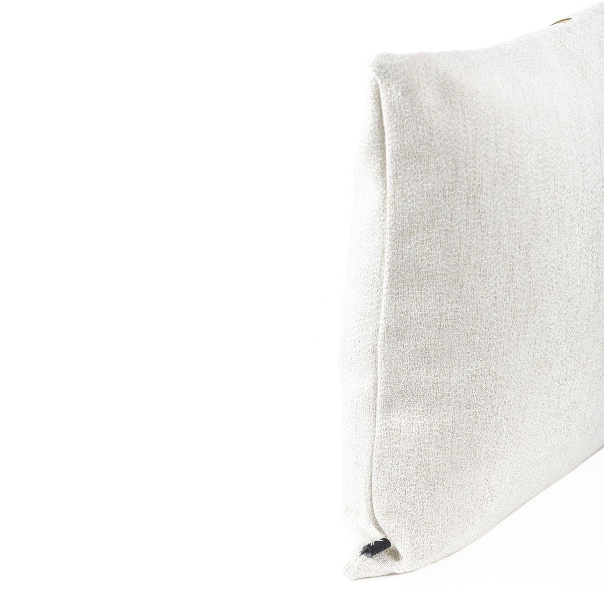 Almofada JIDDI 50x50 Linho Branco com Vivo Dourado - KUXIN // Home Fashion