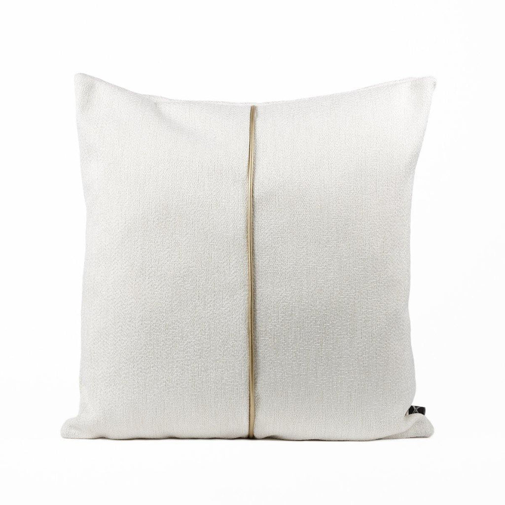 Almofada JIDDI 50x50 Linho Branco com Vivo Dourado - KUXIN // Home Fashion