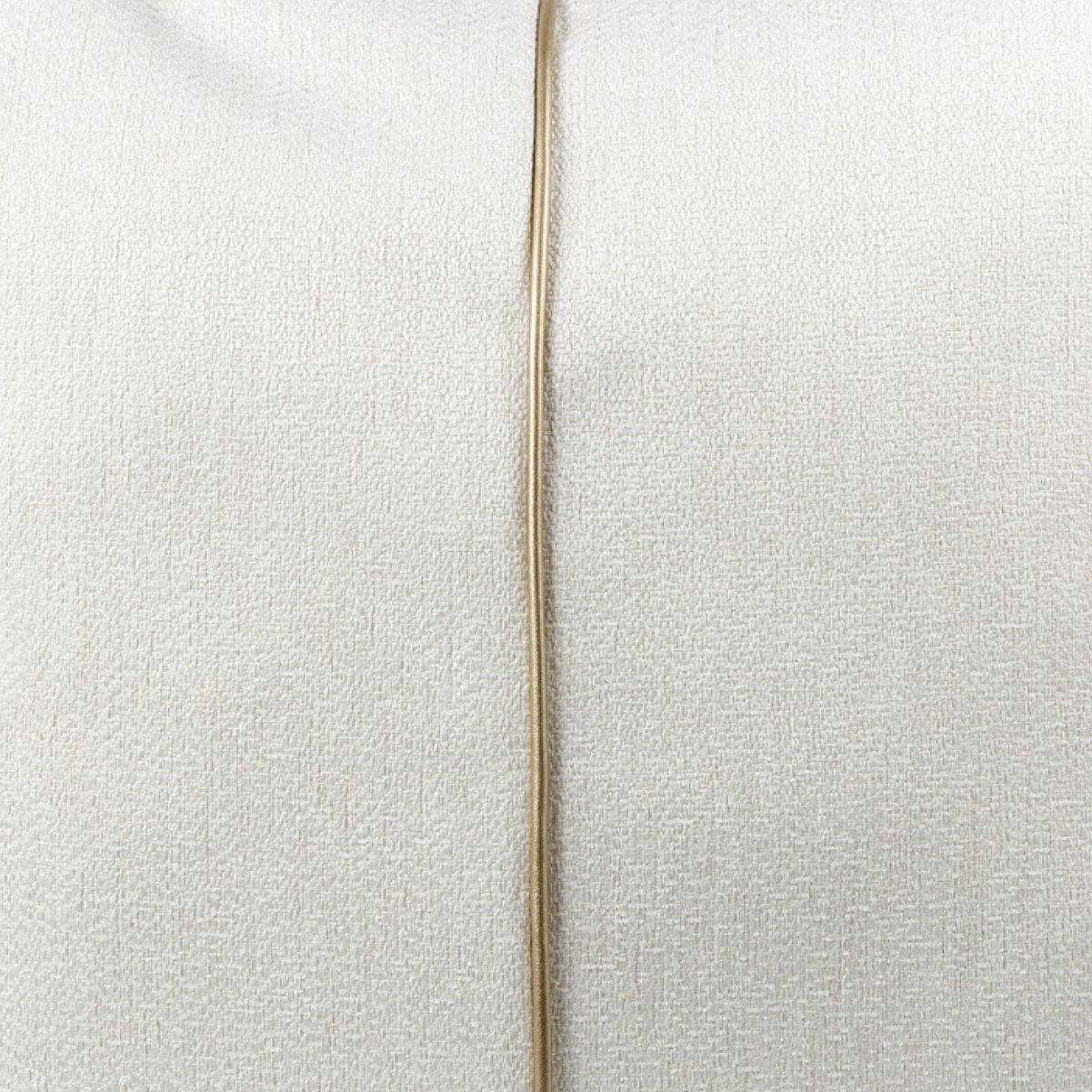 Almofada JIDDI 50x50 Linho Branco com Vivo Dourado - KUXIN // Home Fashion