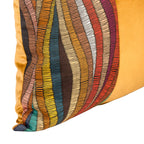 Almofada KULURI 37x65 Veludo Laranja e Padrão de Várias Cores