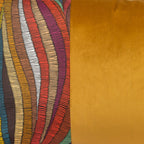 Almofada KULURI 37x65 Veludo Laranja e Padrão de Várias Cores