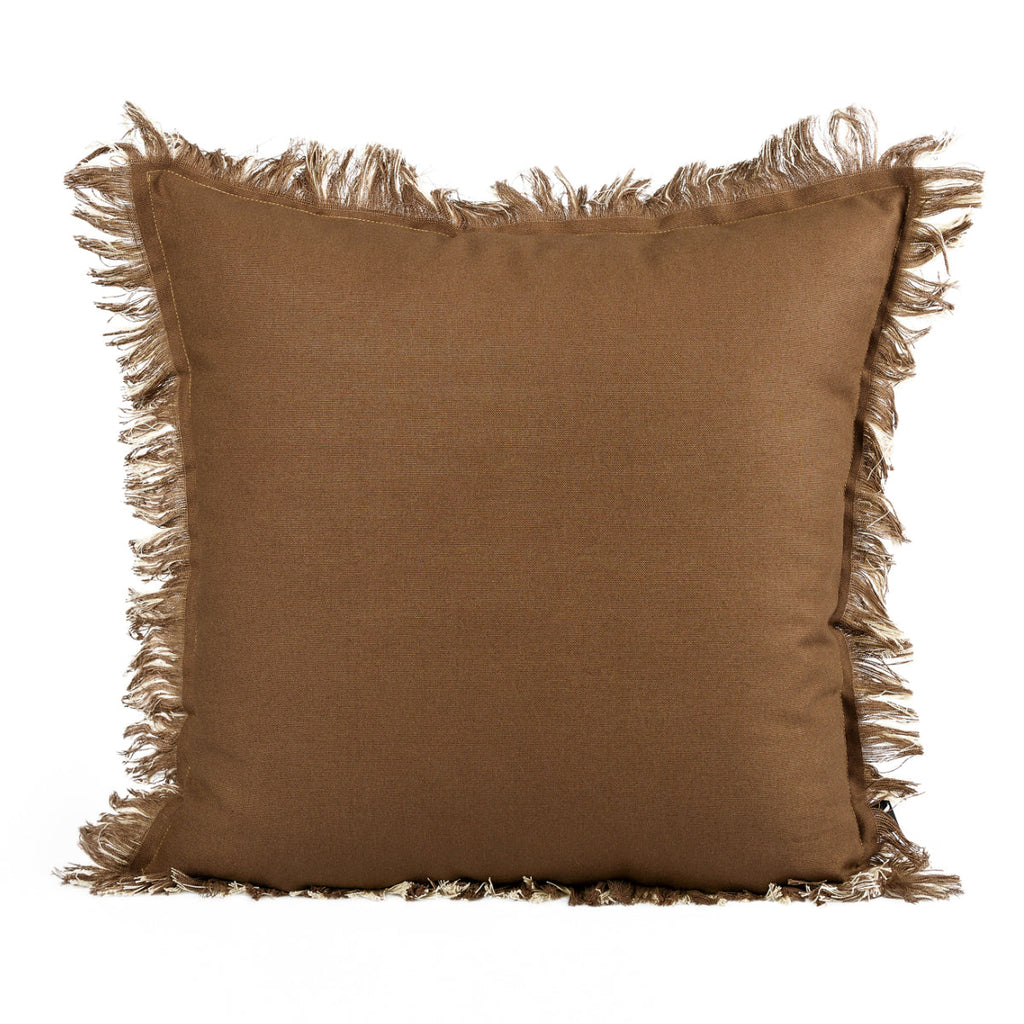 KULURI 45x45 Cotton Pillow in 2 Beige and Brown Tones with Fringe | ❤️ @casaparanos
